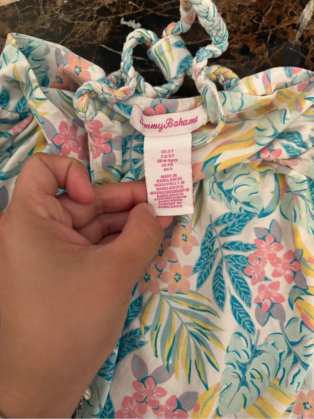 Tommy Bahama Floral Halter Dress in Teal, Yellow & Pink